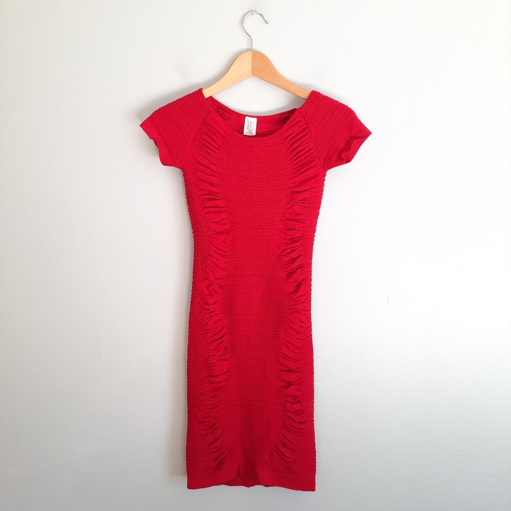 Prime Cut Red Cutout Back Bodycon Dress